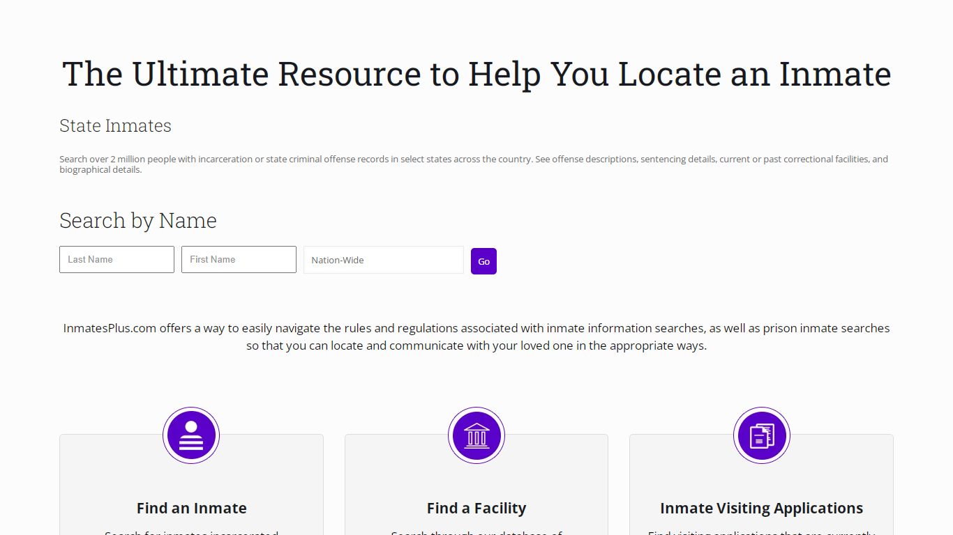 Locate An Inmate - Inmate Lookup By State | InmatesPlus.com