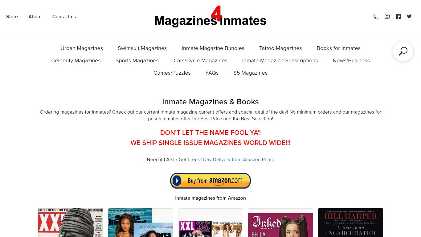 Inmate Magazines Books & Subscriptions